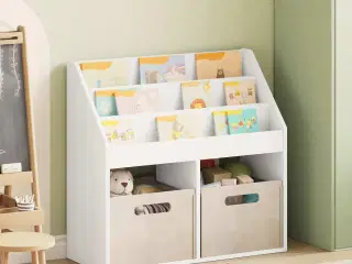 Børnebogreol Hvid 72,5 x 29,5 x 69 cm Konstrueret træ