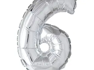 Folieballon, 6, H: 41 cm, sølv, 1 stk.