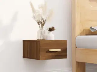 Væghængt sengebord 35x35x20 cm brun egetræsfarve
