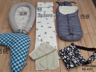 Ammepude, babynest, pusletaske, kørepose m.m.