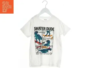 Hvid T-shirt med dinosaurmotiv fra Friends (str. 128)