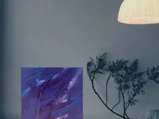 Dolphin's Leap" – Akrylmaleri, 40x40 cm, Abstrakt 