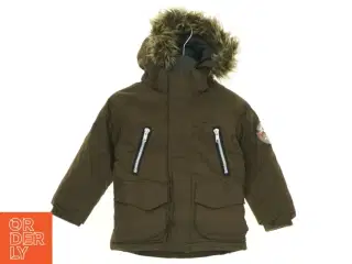 Varm Parka jakke med aftagelig hætte og pelskant (str. 86 cm)