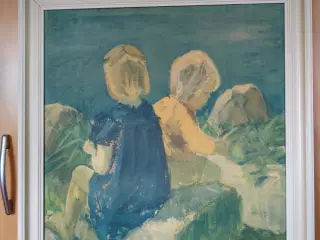 Billedet med to børn i hvid ramme