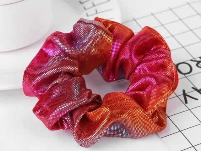 Smuk scrunchie hårelastik med gradient glimmer ef 