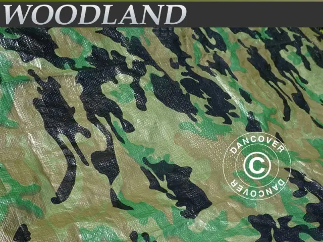 Camouflagepresenning Woodland 2x3m, 120g/m²
