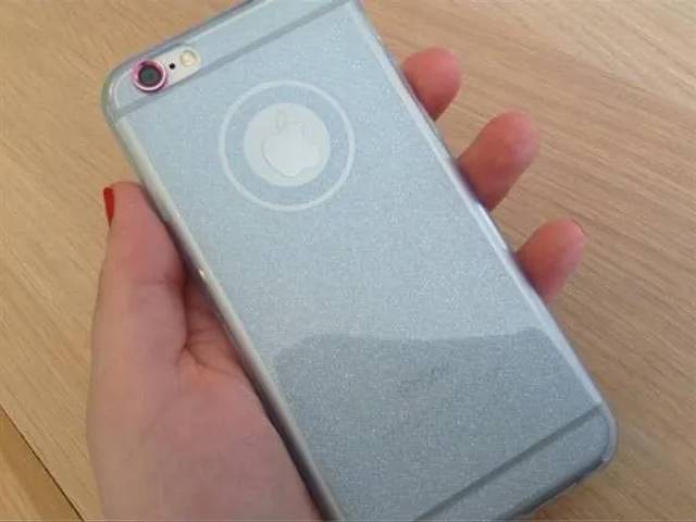 Lyseblå glimmer cover til iPhone 5 5s SE 6 el 6s