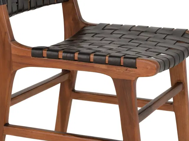 Perugia Spisebordsstol - Perugia Spisebordsstol i lys Teak med sort læder