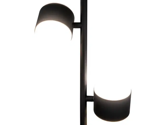 Milano Gulvlampe - Lampe i sort med stofledning på 200 cm  Pære: 2 x GU9/2,5W LED  IP20