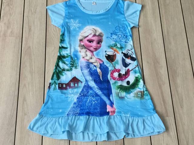 Frost kjole str. 98 med Elsa i turkis