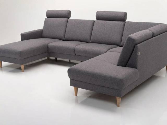 Hjort Knudsen Copenhagen U-sofa Grå stof venstrevendt