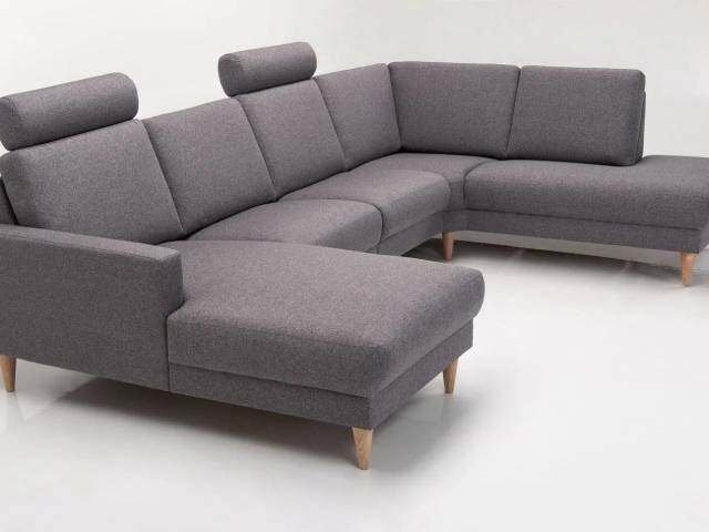 Hjort Knudsen Copenhagen U-sofa Grå stof venstrevendt