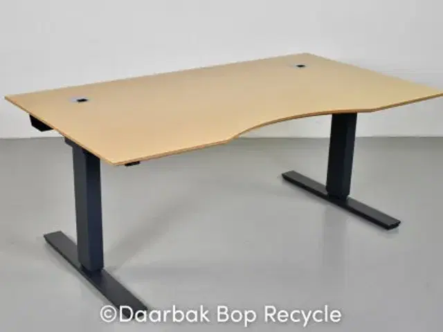 Dencon hæve-/sænkebord med egefiner, 160 cm.