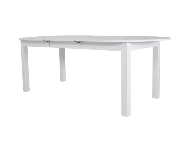 Backagård spisebord, m. udtræk - hvid gummitræ (160x100)
