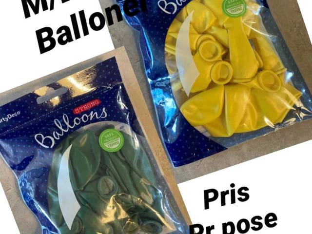 Nye poser m/20stk balloner frit valg
