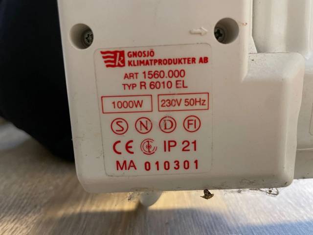 Elradiator oliefyldt Gnosjö