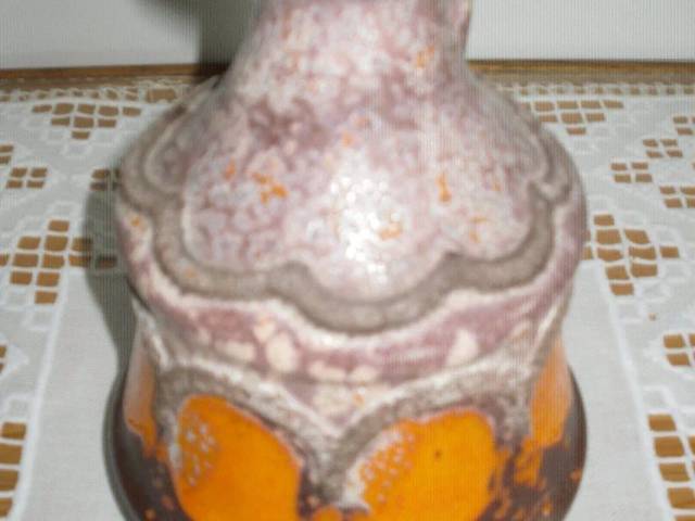 SKØN RETRO Vase i brun og orange.