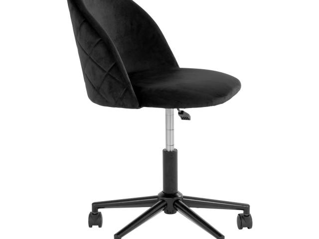 Geneve Kontorstol - Kontorstol i sort velour med black ben  HN1207