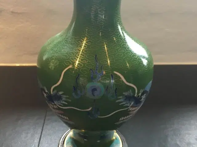 Cloisonne vase - håndlavet kinesisk 