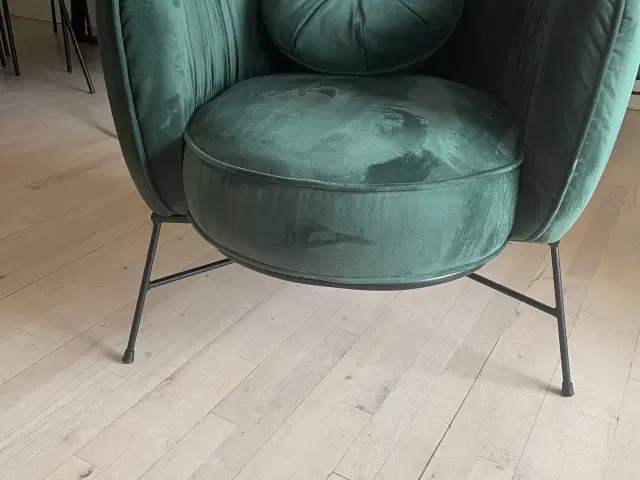 2 x grønne velour lænestole