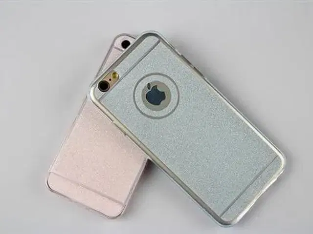 Lyseblå glimmer cover til iPhone 5 5s SE 6 el 6s