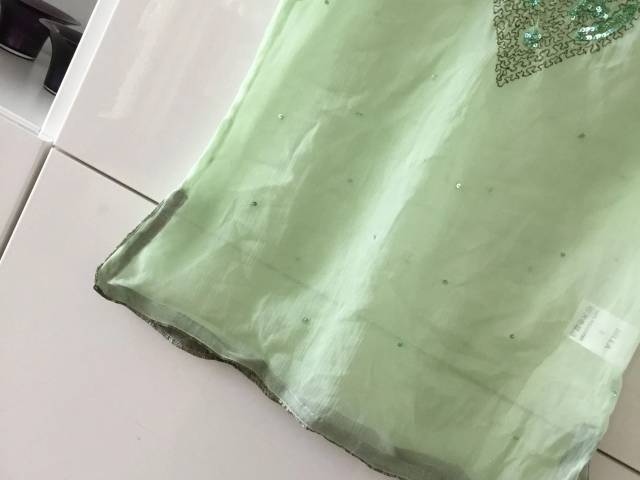 Milla transparent top bluse med palietter