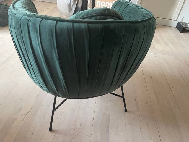 2 x grønne velour lænestole