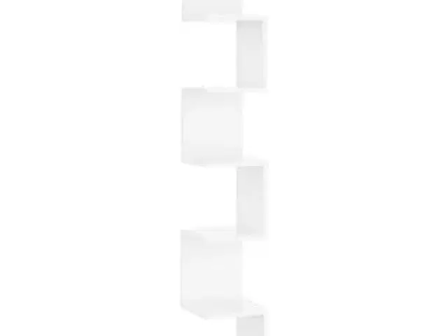 vidaXL hjørnehylde 20x20x127,5 cm spånplade hvid h