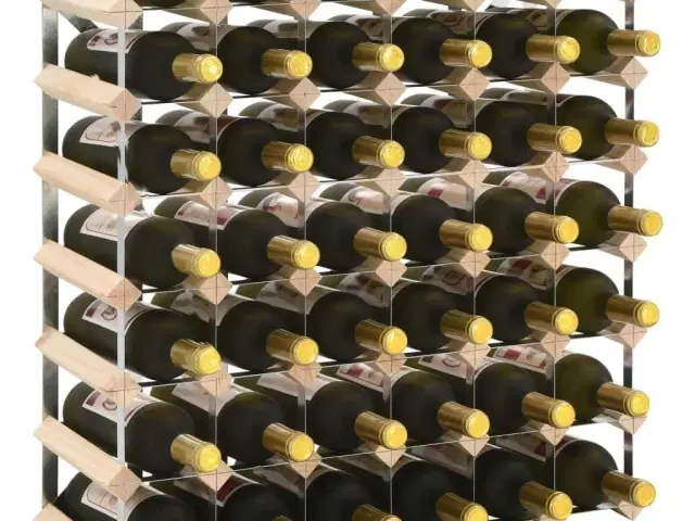Vinreol til 42 flasker massivt fyrretræ