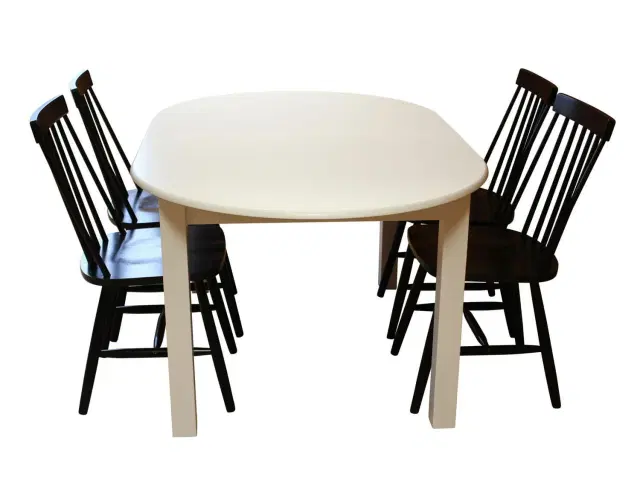 Backagård spisebord, m. udtræk - hvid gummitræ (160x100)