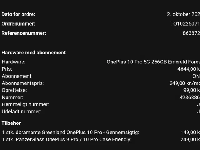 Oneplus 10 Pro, 256 Gb Og 12 Gb Ram | Hornslet - Guloggratis.Dk