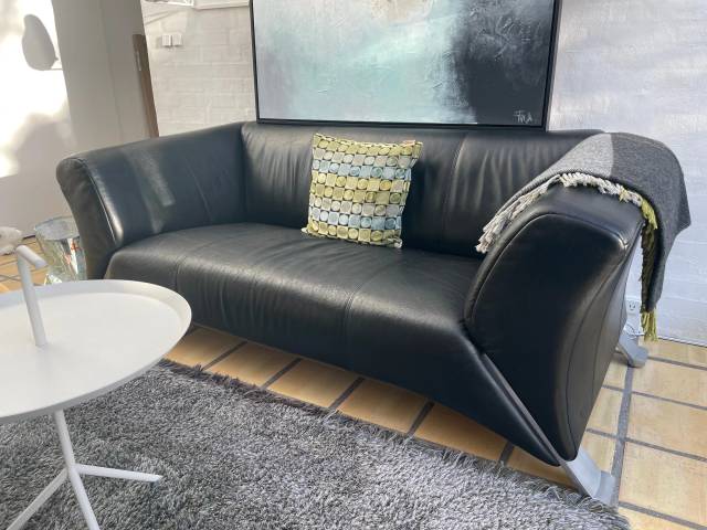 Rolf Benz sofa i sort læder