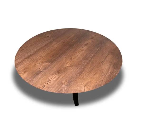 Rundt plankebord eg - Mørk brun Ø160 cm